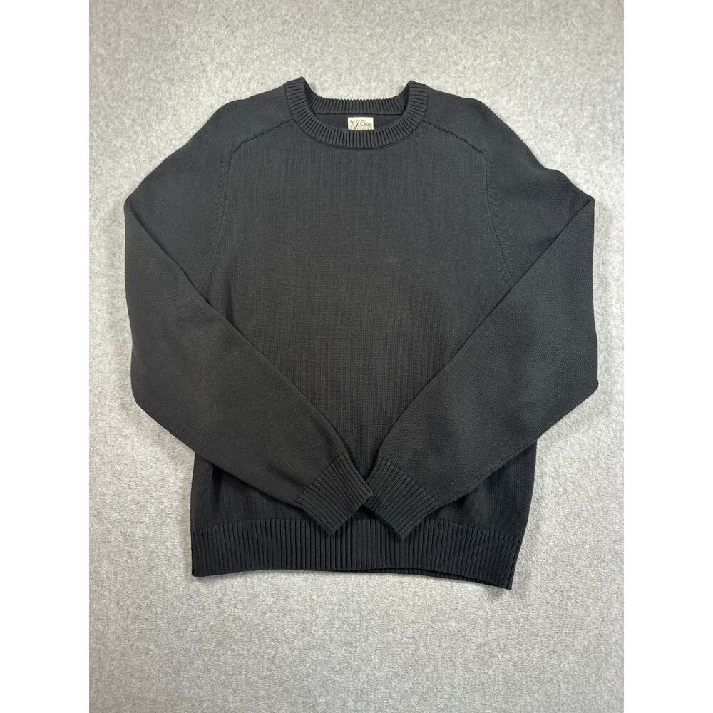 J.Crew Sweater Men's Size X-Large Black Cotton Knit Crew Neck Casual Pullover